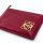 LOEWE Anagram card case, puffer design, leather, burnt red color, compact credit card case