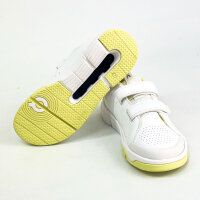 On The Roger Kids Sneaker, EU 32, weiß mit Limelight-Details, sportlicher Kinderschuh, leicht, atmungsaktiv