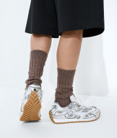 Bottega Veneta Orbit Sneaker, EU 43, silber-weiß, sportlicher Schuh aus Gummi, modernes Design