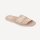 Chloe Woody mules, model CHC23U188EF6K0, size 38W, linen, powder color, flat sole, logo strap