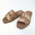 Chloe Woody mules, model CHC23U188EF6K0, size 38W, linen, powder color, flat sole, logo strap