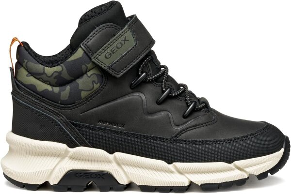 Geox Flexyper Plus ABX Junior, boys ankle boots, waterproof, breathable, Velcro closure, size 31, black/green