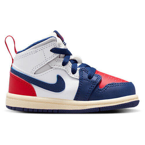 Nike Jordan AJ1 Mid Baby-Sneaker, Größe 22 EU, sportlicher Klettverschluss, gepolsterter Einstieg, rutschfeste Sohle