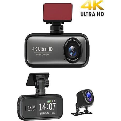 Discovery 4K Ultra HD Dashcam, Front- und Rückkamera, 3840×2160 px, 8 MP, Weitwinkel, Display, Autokamera