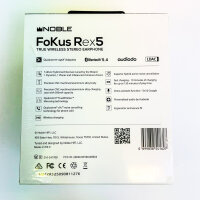 Noble Audio FoKus Rex5 True Wireless In-Ear, 5 Treiber, ANC, Bluetooth 5.4, aptX/LDAC, Schnellladen, kabellos, USB-C, App, Schwarz