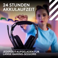 Logitech G Astro A50 LIGHTSPEED Wireless Gaming Headset, 5. Gen, PRO-G Graphene, USB-C, Bluetooth, Basisstation, Xbox/PS5/PC/Switch, Schwarz