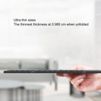 Faltbare Bluetooth-Tastatur QWERTY, dreifach faltbar, Full-Size mit Touchpad, USB-C, kabellos, ultradünn, Schwarz, für Tablet/PC