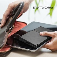 Faltbare Bluetooth-Tastatur QWERTY, dreifach faltbar, Full-Size mit Touchpad, USB-C, kabellos, ultradünn, Schwarz, für Tablet/PC