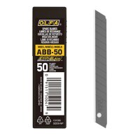 Olfa ABB-50, 9mm snap-off blades, 50 pieces, ultra-sharp, black, replacement blades for cutters