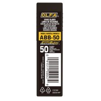 Olfa ABB-50, 9mm snap-off blades, 50 pieces, ultra-sharp, black, replacement blades for cutters