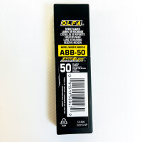 Olfa ABB-50, 9mm snap-off blades, 50 pieces, ultra-sharp, black, replacement blades for cutters