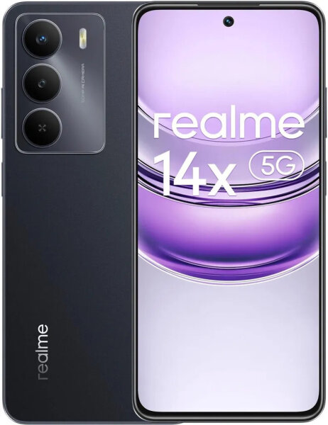 realme 14x 5G Smartphone, RMX3943, 6GB RAM, 128GB Speicher, Kohlenstoff-Schwarz, 6,72" Display, 50MP Kamera