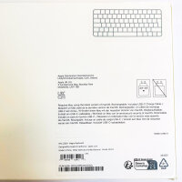 Apple Magic Keyboard A3203, kabellos, Bluetooth, USB-C, QWERTY UK, Hintergrundbeleuchtung, Weiß, für Mac mini/MacBook/iMac, MXCL3B/A