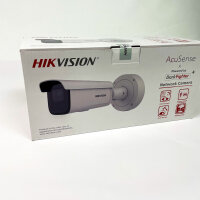 Hikvision AcuSense DS-2CD2646G2H-IZS, 4MP IP Bullet Kamera, 2,8–12mm Zoom, wetterfest, Nachtsicht, Weiß, Außenbereich