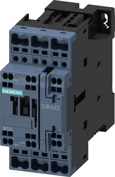 Siemens 3RT2028-2BB40 contactor, 24V coil voltage, 38A, 18.5kW, 400V AC, power contactor