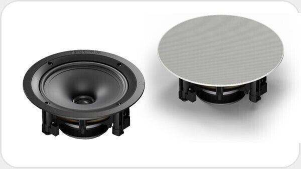 Quadral in-ceiling speaker 7, 80W, 8 Ohm, 50-28000 Hz, model 100497, round speaker for ceiling mounting