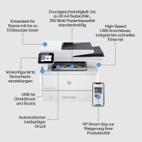 HP LaserJet Pro MFP 4102dw, 2Z622F, black and white...