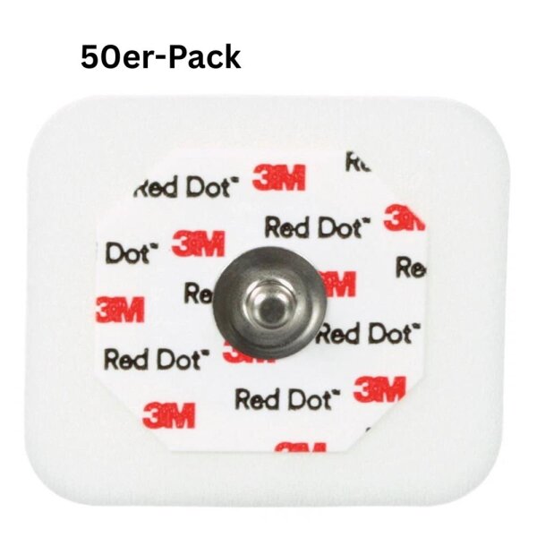 3M Red Dot 2560 Einweg-Elektroden, Schaumstoff, universell, 50 Stück, für EKG und Überwachung