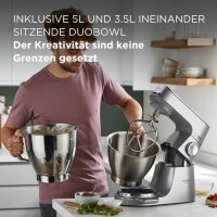 Kenwood Titanium Chef Baker XL KVL85.424SI Küchenmaschine, 1200 W, integrierte Waage, 7-l & 5-l Schüssel, stufenlos regelbar, Patisserie-Set, Silber