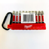 Milwaukee SHOCKWAVE 10-piece carabiner bit set, PZ/TX,...