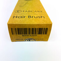 FABCARE Organic Round Hairbrush, Boar Bristles, Detangling, Double Spiral Spring, Gentle, for All Hair Types, incl. E-Book, Natural