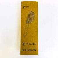 FABCARE Organic Round Hairbrush, Boar Bristles, Detangling, Double Spiral Spring, Gentle, for All Hair Types, incl. E-Book, Natural