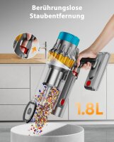 JRFYHFT V16 PRO Akku-Staubsauger, 50 kPa, 650 W, 70 Min Laufzeit, OLED-Display, 1,8 L Behälter, für Teppich & Hartboden, Blau