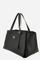 Versace tote bag, calfskin leather, black, 48x31x28 cm, elegant handbag with logo detail