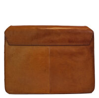 O MY BAG Audrey Umhängetasche, OMB-E076BV2, klassisches Leder, cognac kariert, 26x8x21 cm, nachhaltiges Design