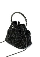 ALMA EN PENA 123BG205 Handbag, black suede look, decorated with gemstones
