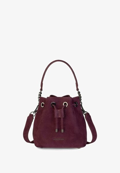 ALMA EN PENA 125BG209 Handbag, Suede Wine, Smooth Leather, Shoulder Bag, Elegant Design