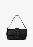 ALMA EN PENA Parma Clutch, BG106, black leather evening...