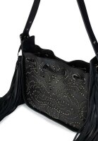 ALMA EN PENA BG215 Damen-Handtasche, Glattleder, schwarz, elegantes Design, Schulterriemen, Reißverschluss
