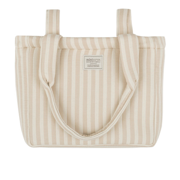 Minicotton tote bag, model Rayas Nude, 31x35x14 cm, striped, robust, versatile