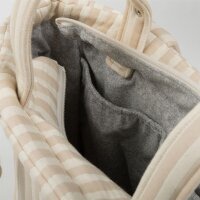 Minicotton tote bag, model Rayas Nude, 31x35x14 cm, striped, robust, versatile