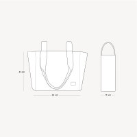 Minicotton tote bag, model Rayas Nude, 31x35x14 cm, striped, robust, versatile
