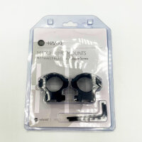 Hawke Optics 22100 Mounting Rings, 11 mm Rail, 1 Inch Diameter, Low Profile, Double Screw Lock