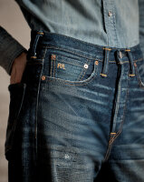 Ralph Lauren Kenley Jeans, Größe 28, Vintage-Wide-Fit, Kenley Wash, Blau, High Waist, Baumwolle
