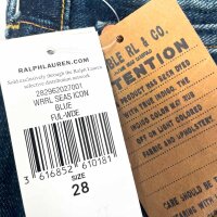 Ralph Lauren Kenley Jeans, Größe 28, Vintage-Wide-Fit, Kenley Wash, Blau, High Waist, Baumwolle