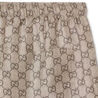 GUCCI ZAUUN trousers, model 864357, printed silk twill, original GG twill print, size 46, luxury designer trousers