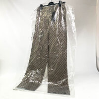 GUCCI ZAUUN trousers, model 864357, printed silk twill, original GG twill print, size 46, luxury designer trousers