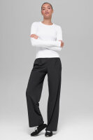 alo Yoga Suit Up Hose, Größe M (8-10), lange Damen-Sporthose, schwarz, elastisch, hoher Bund