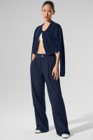 alo Yoga Suit Up Hose, Größe S (4-6), Damen, lang, marineblau, elastischer Bund, sportlich, bequem