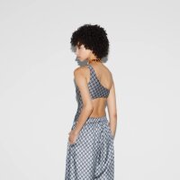 GUCCI 695817 XHAFM One-piece, glittery jersey, size S, blue-white, stylish jumpsuit
