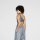 GUCCI 695817 XHAFM One-piece, glittery jersey, size S, blue-white, stylish jumpsuit