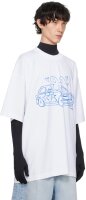 VETEMENTS Unisex T-Shirt, Size L, White, Scribbled Car...