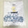 VETEMENTS Unisex T-Shirt, Size L, White, Scribbled Car Print, Model 7034, Oversized, Cotton