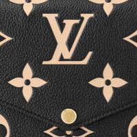 Louis Vuitton Félicie Pochette M82479, Umhängetasche, Schwarz/Beige, Monogram Empreinte Leder, 21x12x3 cm