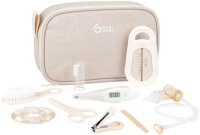 Babymoov Babypflege-Set Sand, 9-teilig, ab Geburt, inkl. Bürste, Digital- & Badethermometer, Nagelpflege, Modell A032008