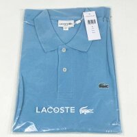 Lacoste L1212 Herren Slim-Fit Poloshirt, Größe L, hellblau, Baumwolle, schmale Passform, sportlich, Modell 267209